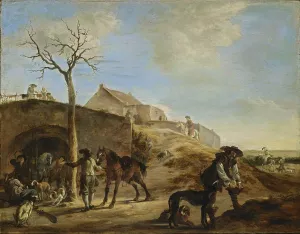 Landscape with Huntsmen by Dirck Willemsz Stoop Oil Painting
