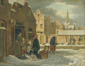 City View in the Winter by Dirk Jan Van Der Laan Oil Painting