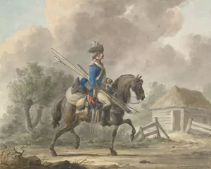 Dutch Dragoon of the General Guard by Dirk Langendijk Oil Painting