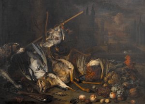 Game And Fruit by Dirk Valkenburg Oil Painting