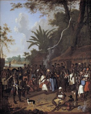 Ritual Slave Party on a Sugar Plantation in Surinam by Dirk Valkenburg Oil Painting