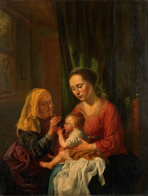 Virgin and Child with St Anne by Dirk Van Hoogstraten Oil Painting