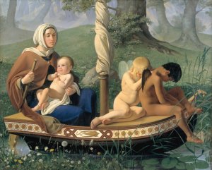 Infancy. From the series; The Four Ages of Man by Ditlev Blunck Oil Painting