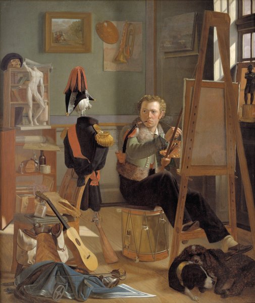 The Battle-Painter Jorgen Sonne in his Studio  by Ditlev Blunck - Hand-Painted Oil Painting Reproduction