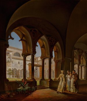 The Cloister of Santa Maria del Paradiso, Viterbo by Ditlev Martens Oil Painting
