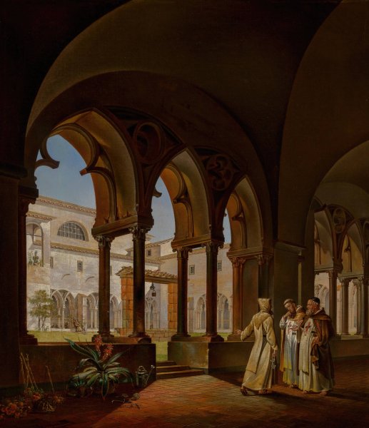 Main Product Photo of The Cloister of Santa Maria del Paradiso, Viterbo  Painting by Ditlev Martens
