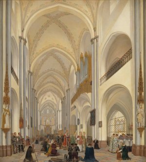 The Interior Of Roskilde Cathedral by Ditlev Martens Oil Painting