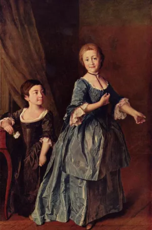 Portrait of the Princesses Davidova and Rzevskaja by Dmitry Grigorevich Levitsky - Oil Painting Reproduction
