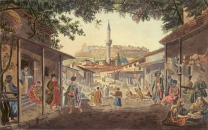 The Bazaar at Athens by Dodwell Edward Oil Painting