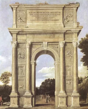 A Triumphal Arch of Allegories by Domenichino - Oil Painting Reproduction