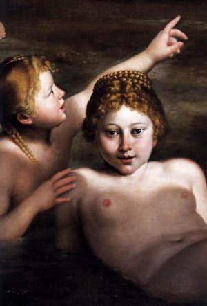 Diana and her Nymphs Detail by Domenichino Oil Painting