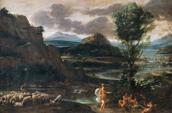 Erminia Among the Shepherds by Domenichino - Hand-Painted Oil Painting Reproduction