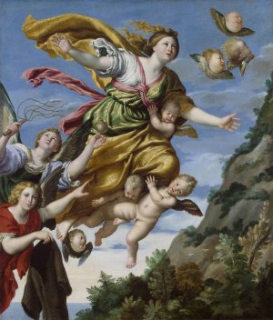Mary Magdalene Taken up to Heaven by Domenichino Oil Painting