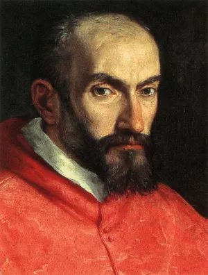 Portrait of Cardinal Agucchi Detail painting by Domenichino