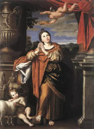 Saint Agnes painting by Domenichino