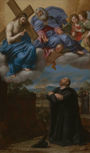Saint Ignatius of Loyola's Vision of Christ and God the Father at La Storta by Domenichino Oil Painting