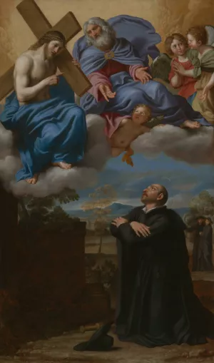 Saint Ignatius of Loyola's Vision of Christ and God the Father at La Storta by Domenichino Oil Painting