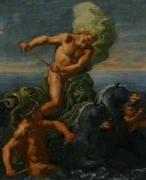 Neptune and his Chariot of Horses by Domenico Antonio Vaccaro Oil Painting