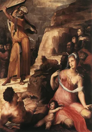 Moses and the Golden Calf by Domenico Beccafumi Oil Painting