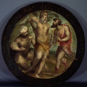 Saint Ignatius of Antioch Disemboweled by Trajan's Torturers by Domenico Beccafumi Oil Painting