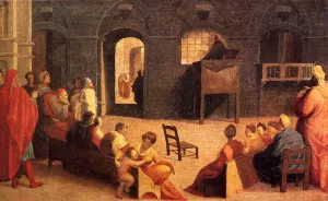 St. Bernardino Of Siena Preaching by Domenico Beccafumi Oil Painting