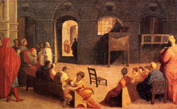 Main Product Photo of St. Bernardino Of Siena Preaching Painting by Domenico Beccafumi