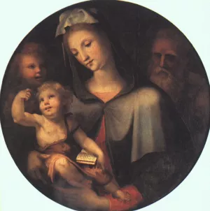 The Holy Family with Young Saint John by Domenico Beccafumi Oil Painting
