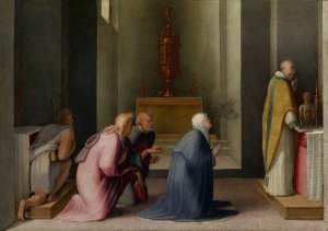 The Miraculous Communion of Saint Catherine of Siena by Domenico Beccafumi Oil Painting