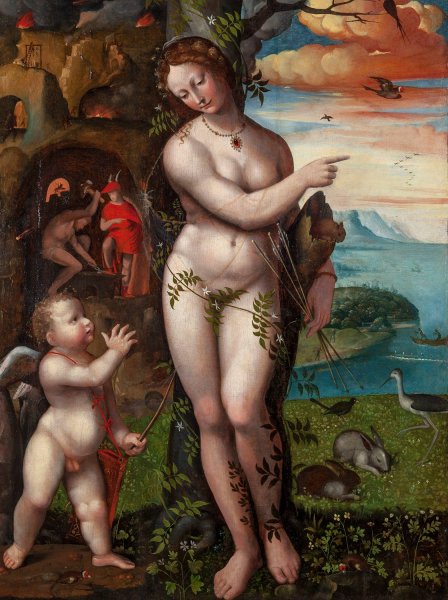 Venus and Cupid  by Domenico Beccafumi - Hand-Painted Oil Painting Reproduction