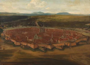 Ansicht der Stadt Wien von der Josefstadt aus by Domenico Cetto Oil Painting