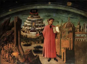 Dante and the Three Kingdoms by Domenico Da Tolmezzo Oil Painting