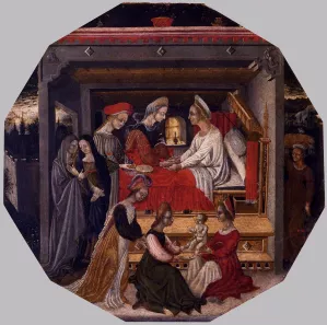 Birth of the Baptist by Domenico Di Bartolo - Oil Painting Reproduction