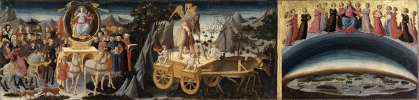 Main Product Photo of The Triumph of Fame, the Triumph of Time and the Triumph of Eternity Painting by Domenico Di Michelino