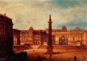 Vue composite des monuments parisiens by Domenico Ferri Oil Painting