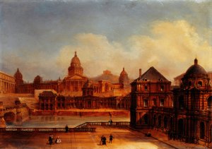 Vue composite des monuments parisiens by Domenico Ferri Oil Painting