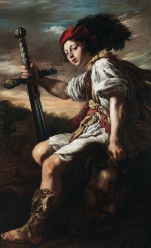 David with the Head of Goliath by Domenico Fetti Oil Painting