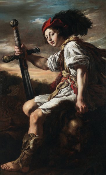 David with the Head of Goliath  by Domenico Fetti - Hand-Painted Oil Painting Reproduction