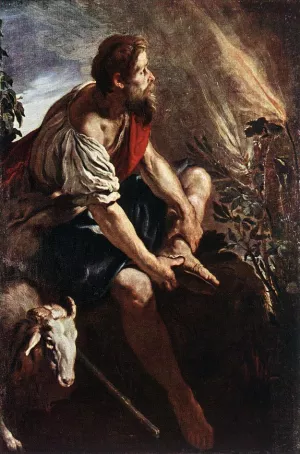 Moses before the Burning Bush painting by Domenico Fetti