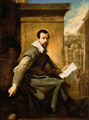 Portrait Of A Man With A Sheet Of Music by Domenico Fetti Oil Painting