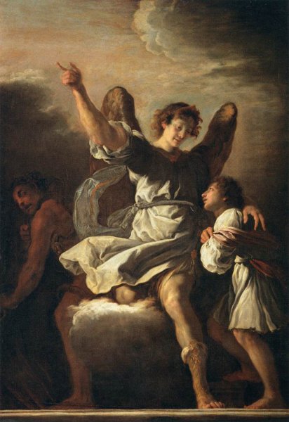 The Guardian Angel Protecting a Child from the Empire of the Demon by Domenico Fetti - Hand-Painted Oil Painting Reproduction