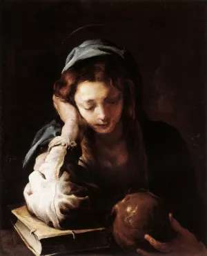 The Repentant St Mary Magdalene by Domenico Fetti - Oil Painting Reproduction