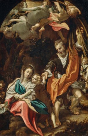 The Rest on the Flight into Egypt by Domenico Fetti Oil Painting