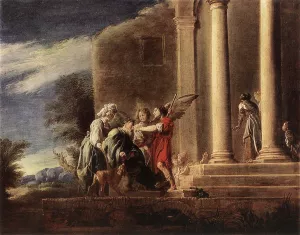 Tobias Healing His Father by Domenico Fetti Oil Painting