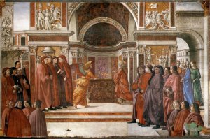 Angel Appearing to Zacharias by Domenico Ghirlandaio Oil Painting