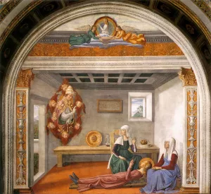 Announcement of Death to St Fina by Domenico Ghirlandaio - Oil Painting Reproduction
