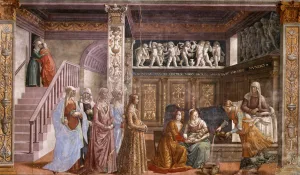 Birth of Mary painting by Domenico Ghirlandaio