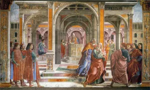 Expulsion of Joachim from the Temple by Domenico Ghirlandaio - Oil Painting Reproduction