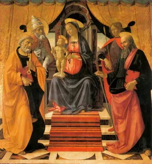 Madonna and Child Enthroned with Saints Oil painting by Domenico Ghirlandaio
