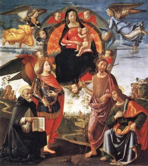 Madonna in Glory with Saints by Domenico Ghirlandaio Oil Painting