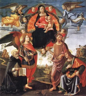 Madonna in Glory with Saints by Domenico Ghirlandaio - Oil Painting Reproduction
